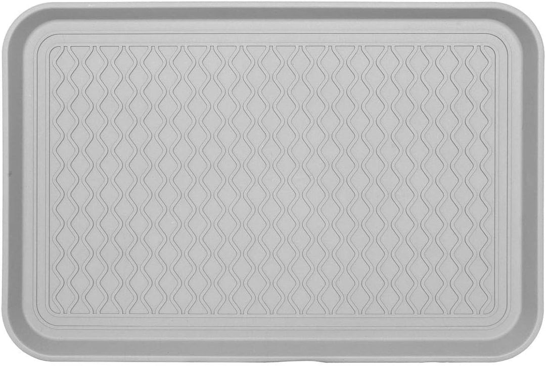 Spetebo 2X Schuhablage grau - 60x40cm - Abtropfschale Schuhmatte Schuhwanne Schuhtablett