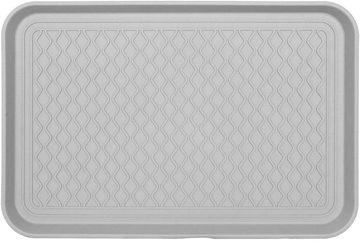 Spetebo 2X Schuhablage grau - 60x40cm - Abtropfschale Schuhmatte Schuhwanne Schuhtablett