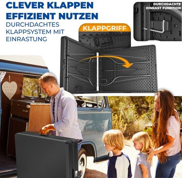KESSER® Buffettisch Tisch klappbar Kunststoff 220x68 cm Campingtisch Partytisch Klapptisch Gartentis