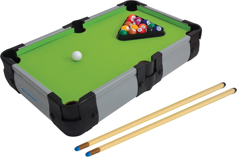 Schildkröt® Mini Billiard Tisch, kleiner Billardtisch mit 2 Queues, 16 Billardkugeln, Triangel zur A