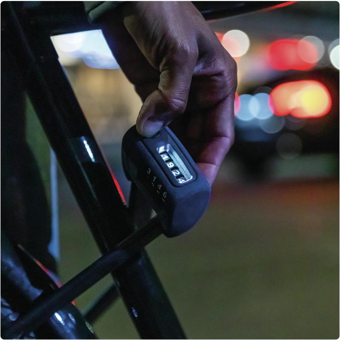ABUS Faltschloss Bordo 6000C LED mit SH Schlosshalterung - faltbares Fahrradschloss mit beleuchtetem