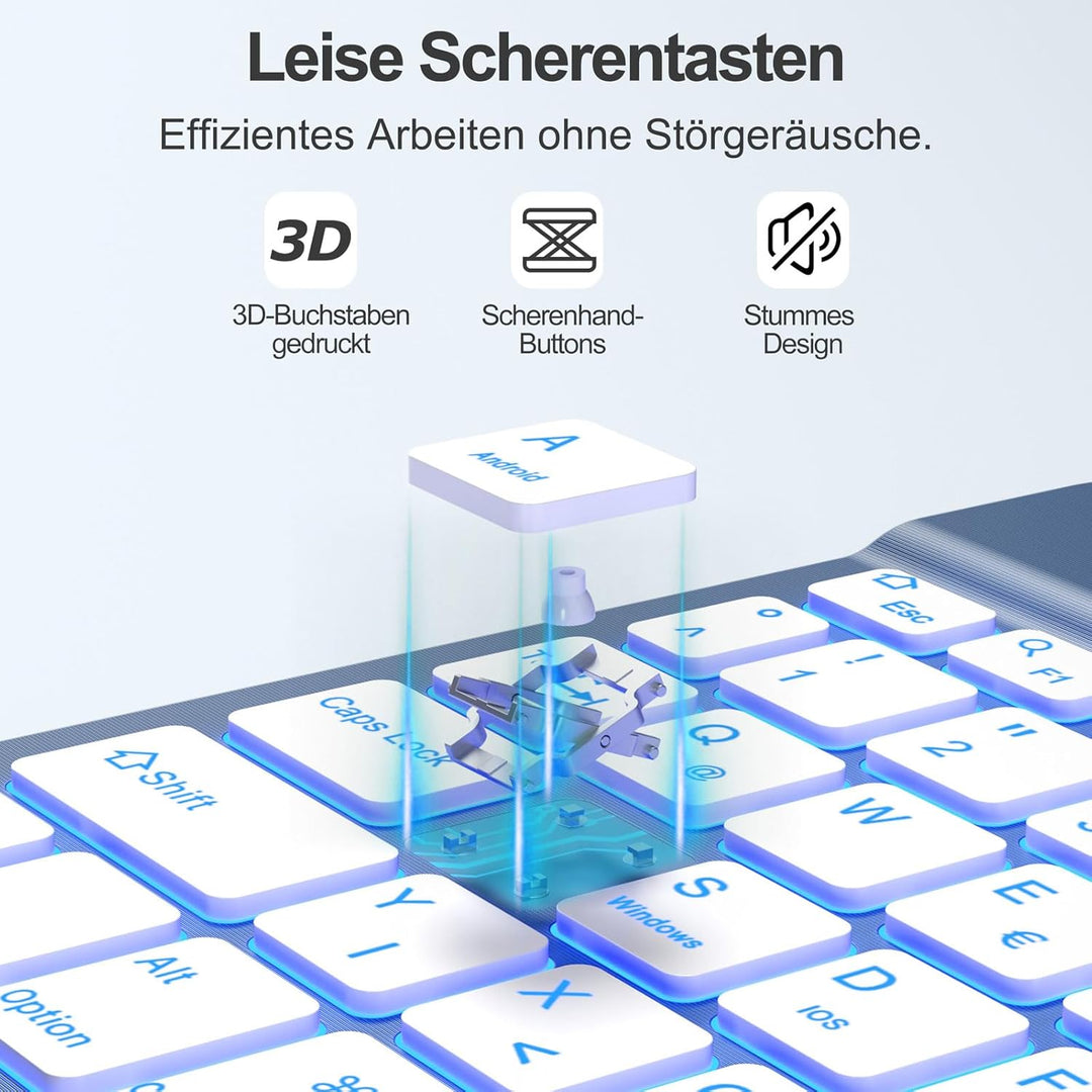 drivego Tastatur Hülle mit Maus for iPad A16 11/10 Generation (11/10.9 Zoll 2025/2022), Bluetooth Ma