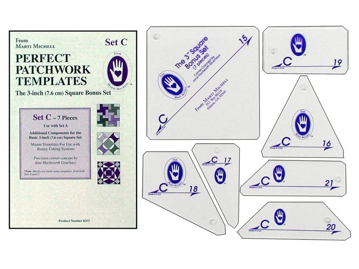 Marti Michell perfekte Ergänzung Patchwork-Schablone Bonus Set C, 7 Stück