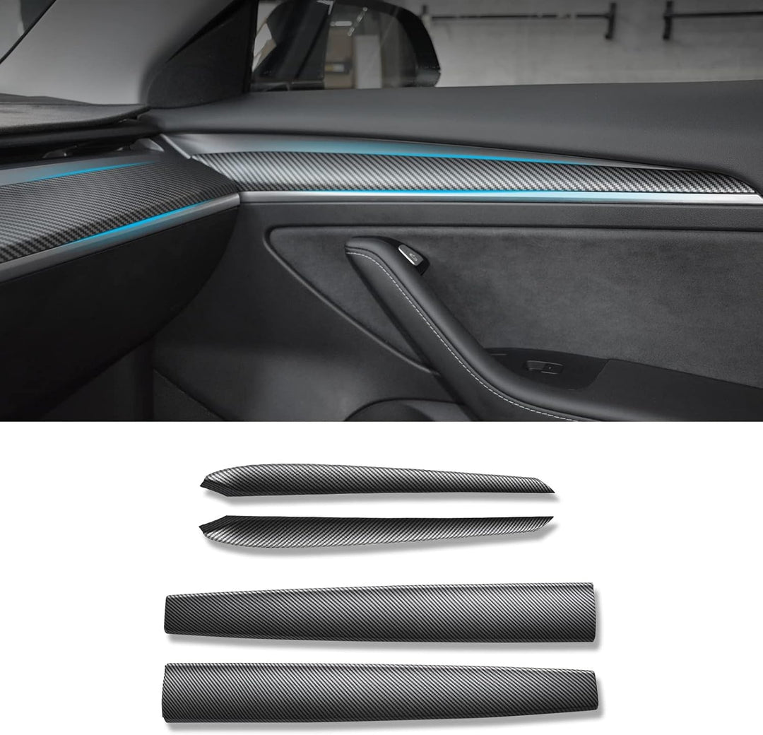 Carbon-Faser Armaturenbrettabdeckung für Tesla Model Y 2020-2023, Mittelkonsole Panel Sticker Innenz