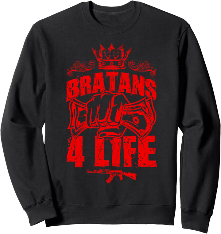 Bratans für immer Rap Bra Russisch Bratan Freunde Bruder Sweatshirt