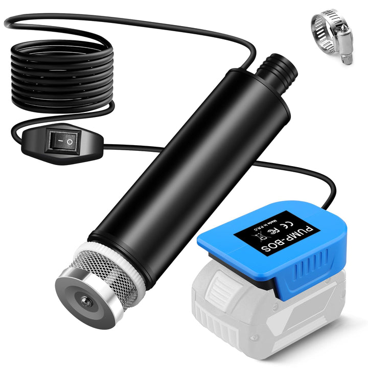 Tragbare Wasserpumpe Sumpfpumpe für Bosch Professional 18V System GBA Akku, 120W, 12V Regenfass Wass