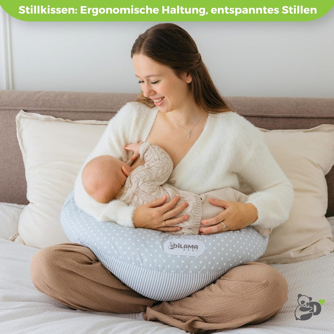 Dilamababy Schwangerschaftskissen mit Memory Foam Floken und Faserbällchen, Ideal als Stillkissen, s