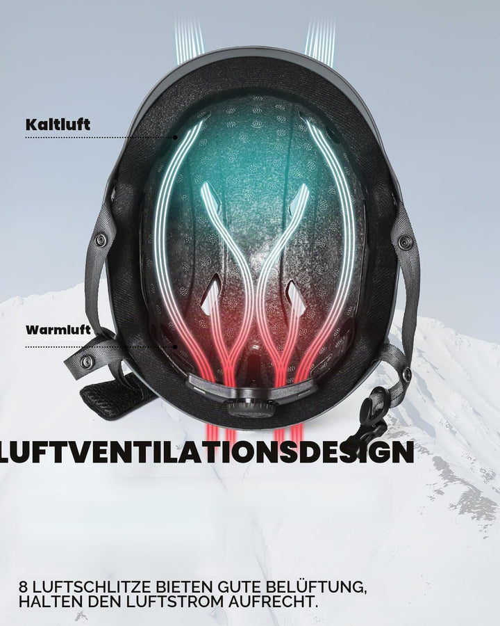 Victgoal Skihelm Herren Damen mit Warme Flusen-Ohrpolster, Gute Belüftung Sicherheits Snowboard Helm