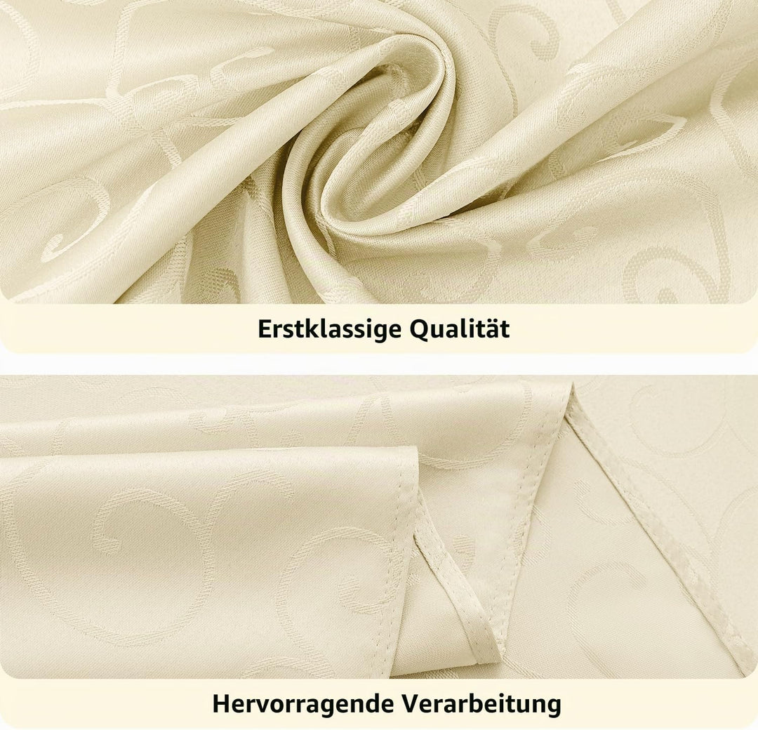 Romanstile Weihnachten Tischdecke abwaschbar 300 x 150 cm beige rechteckig wasserabweisend Christmas