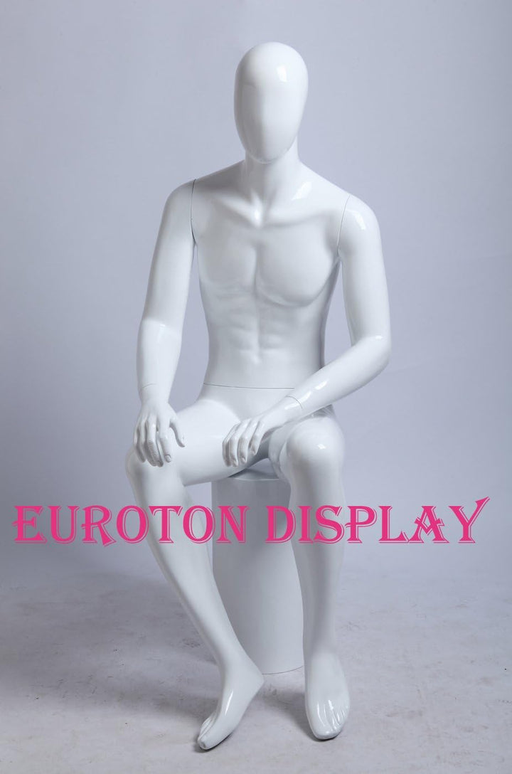 Euroton XM-16B weiss lackierte abstrakte sitzende Schaufensterpuppe Mannequin Mann