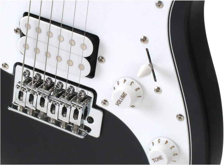 Rocktile Sphere Junior Black 3/4 E-Gitarre (weisses Schlagbrett, 1 Humbucker, 1 Single Coil, 22 Bünd