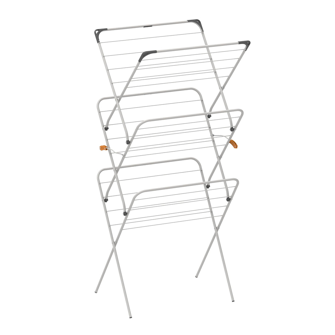 Rörets Wäscheständer Rise White - Pop-Up-Konstruktion - Sicherheitssperre - 61x49x140 cm - 18 m Troc
