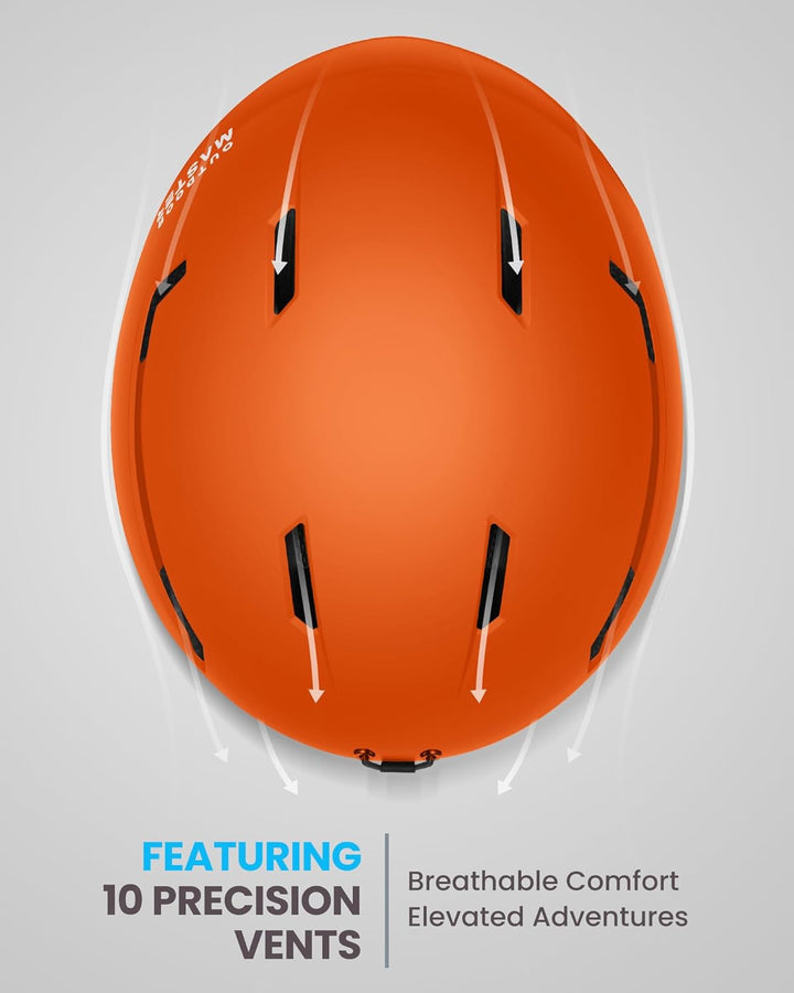 OutdoorMaster Skihelm-Set, Snowboard-Helm mit Brille für Erwachsene - 12 Belüftungsöffnungen - Skihe