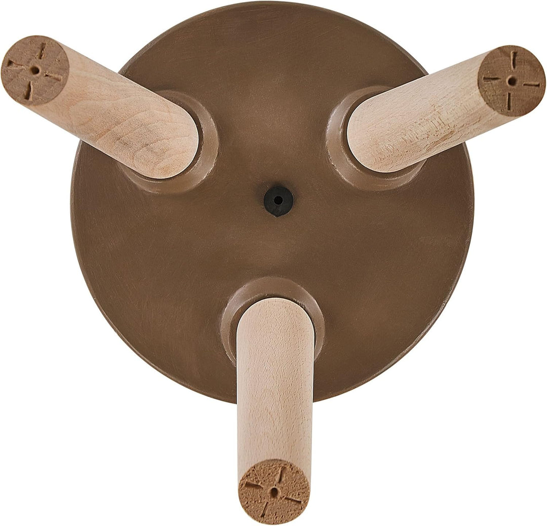 Runder Blumenbehälter in Hellbraun 3 Holzbeinen Elefantenmotiv ⌀ 25 cm Achilio