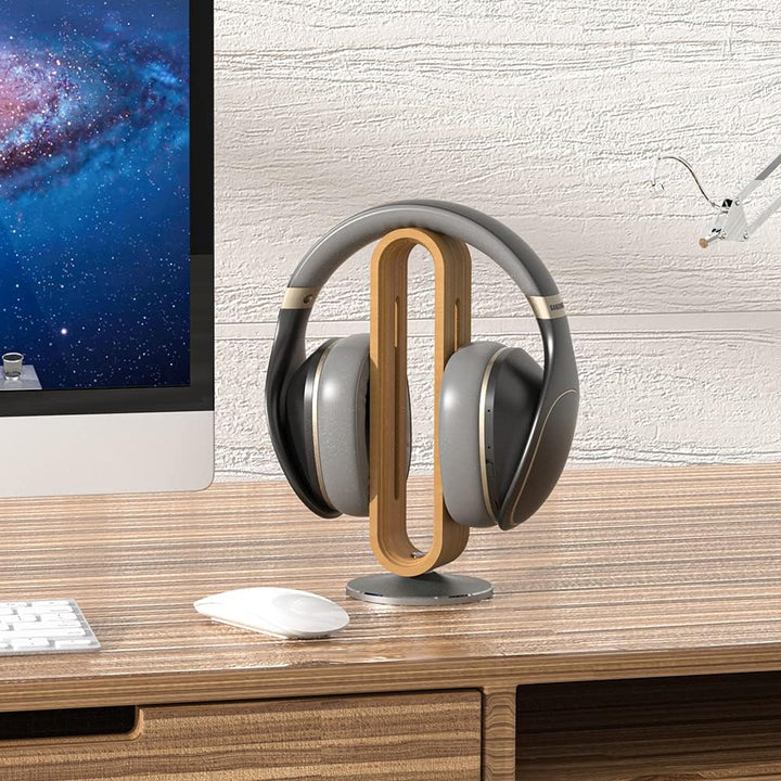 Kopfhörer Ständer Holz Schreibtisch U Form Headset Halterung Aluminium Gaming Kopfhörer Aufbewahrung