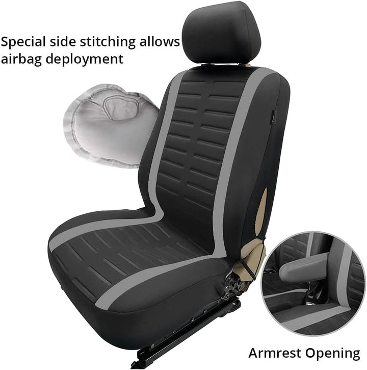 TOYOUN Universal Sitzbezüge Auto für Transporter LKW - Kompatibel mit Geteilter Basis Sitzunterseite
