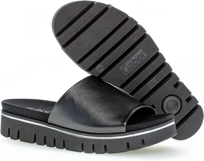 Gabor Damen Pantoletten, Frauen Sandalen,Moderate Mehrweite (G) 38.5 EU Schwarz, 38.5 EU Schwarz