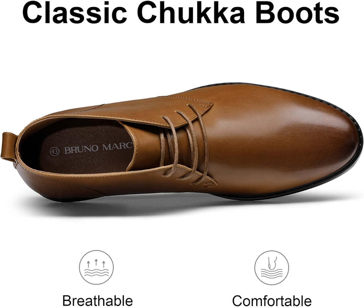 Bruno Marc Herren Chukka Stiefel Desert Boots Suede Leder Schnürstiefel Stiefeletten 42 EU Braun Gel