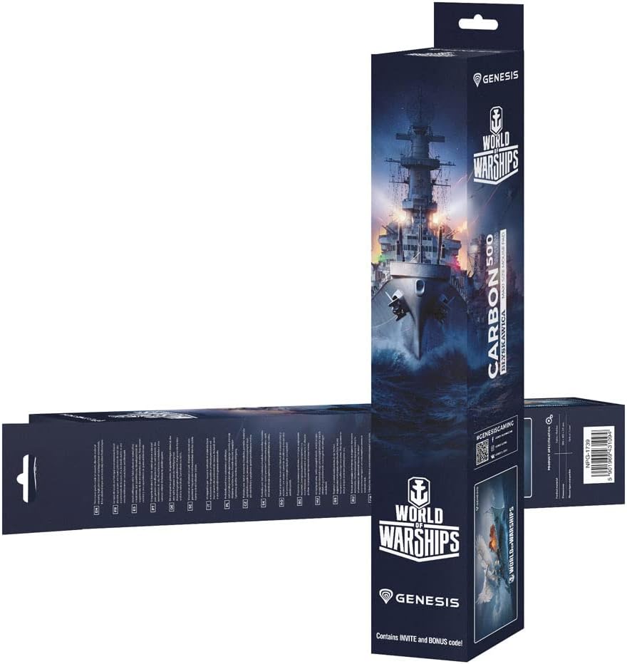 Genesis World of Warships Gaming Mauspad XXL 900×450 mm – Grosse Schreibtisch-Unterlage für Maus &amp; T