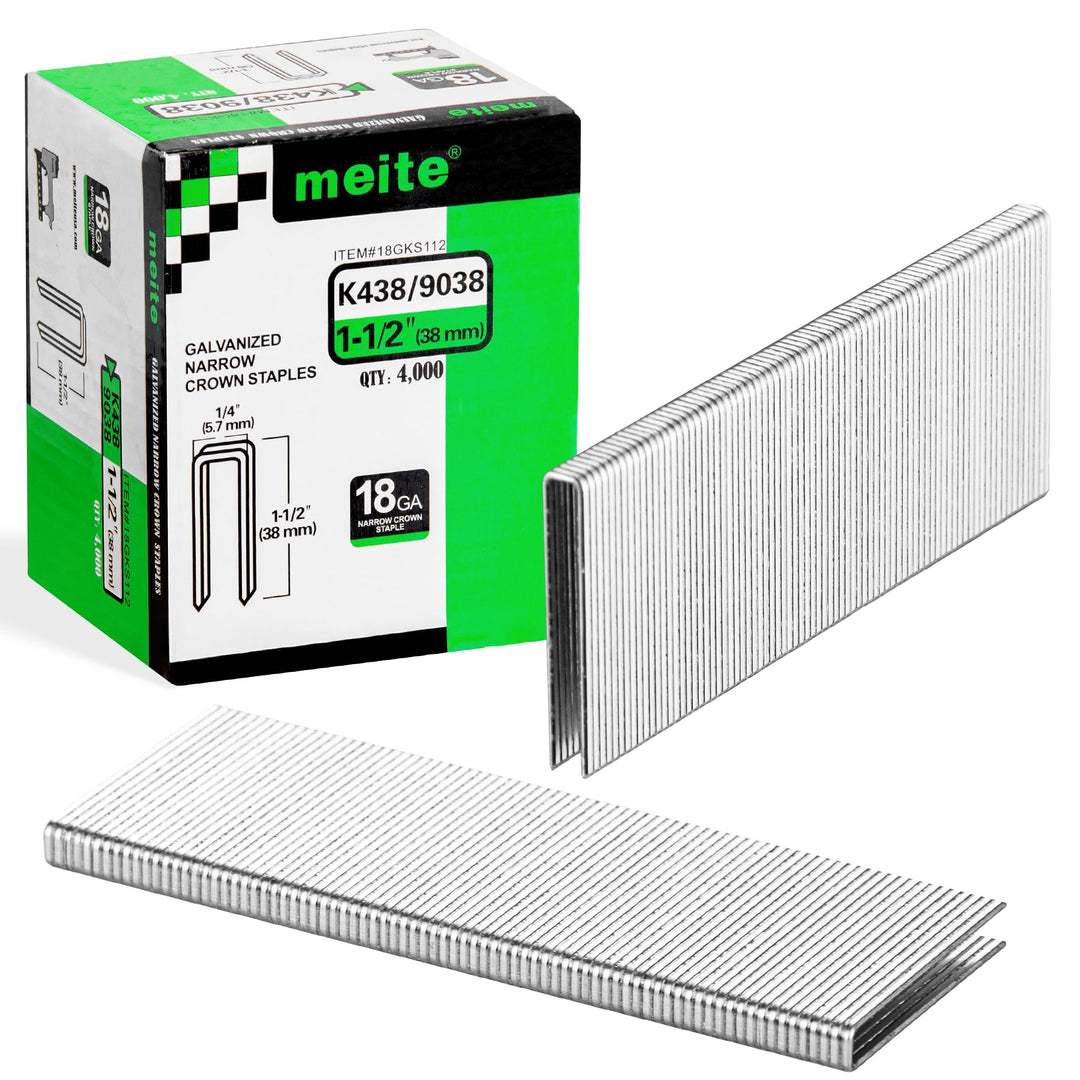 meite 18 Gauge K Series oder 90 Seires 1/4 Zoll Crown by Leg Länge 1/2 Zoll bis 1 1/2 Zoll verzinkte