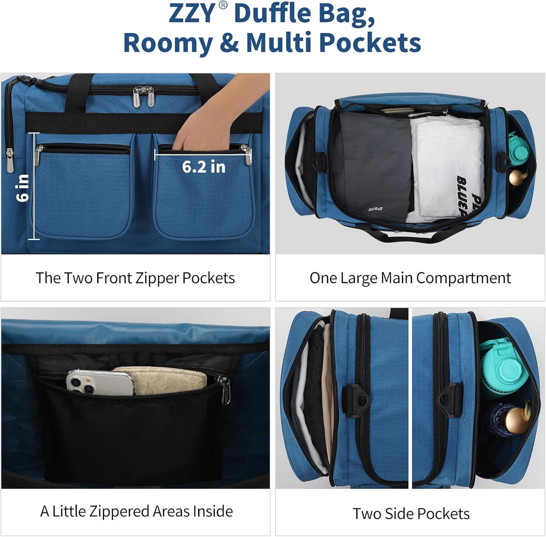 ZZY Sporttasche 40L für Herren mit 2 Seitentaschen & Wasserabweisend - Leichte Reisetasche für Sport