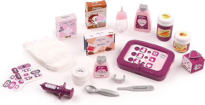 Smoby - Baby Nurse elektronische Puppenpflege-Station - Puppenbett mit Mobile, elektronisches Bedien
