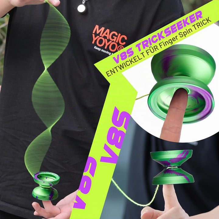 MAGICYOYO JoJo V8S Professionelles Finger-Spin-Yoyo für Anfänger und Fortgeschrittene, Responsive Jo