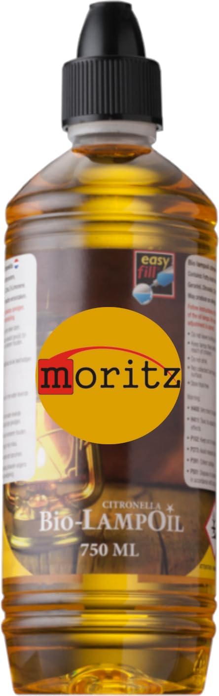 6 x 750 ml Moritz Bio Lampenöl Citronella für Fackeln Öllampen Sturmlaternen Wandfackeln