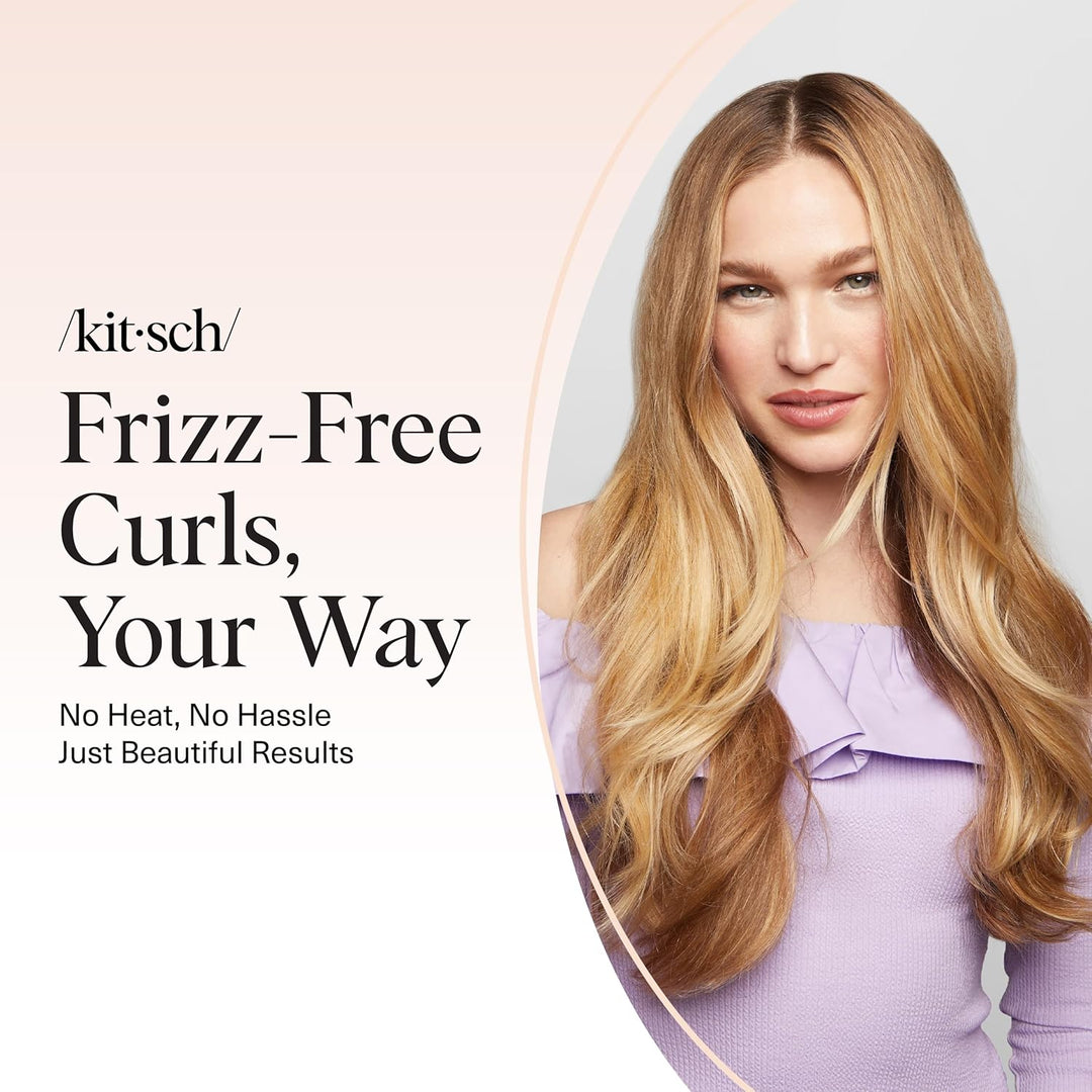 Kitsch Satin Heatless Curling Set XL - Gross Heatless Lockenwickler Stirnband für Langes Haar Locken
