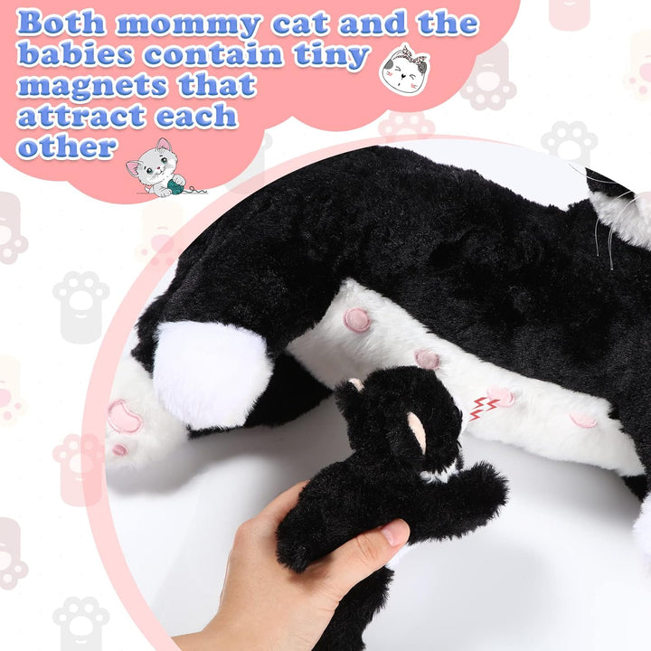 Skylety Pflegendes Katze Stofftier Mit Plüsch Kätzchen Kuscheltier Plushie Kätzchen Mama Katze Plues