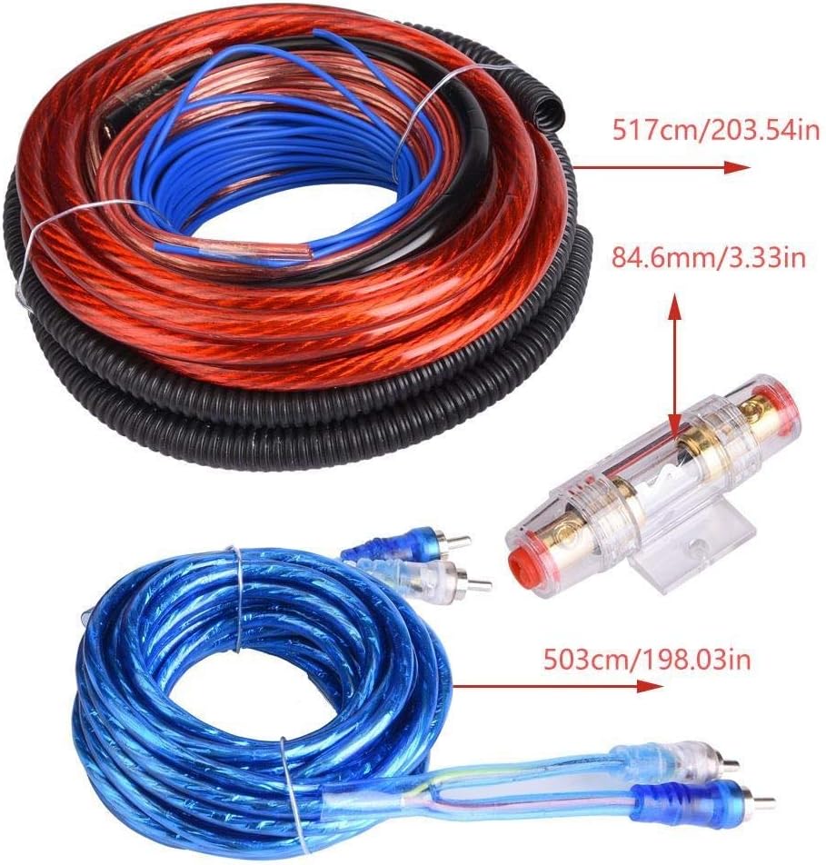KSTE Subwoofer Cable, Subwoof Verstark, Audio Verstark, Car Subwoofer Wire Kit, 4 Guage 2800W Car Au