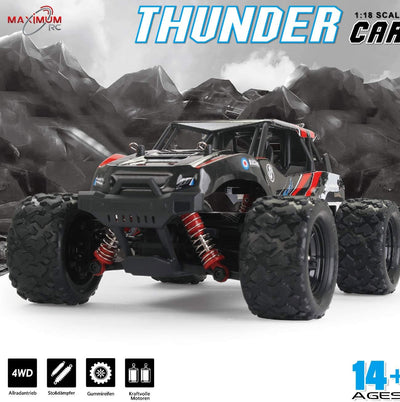 FunTomia Maximum RC Monster Truck - 4WD Thunder Car 36km/h ferngesteuertes Auto - Ersatzteile (1x Mo