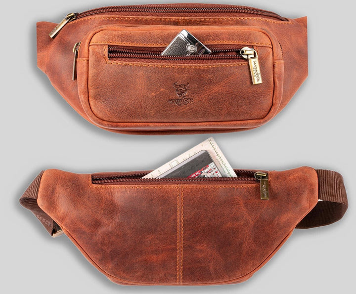 Matador Gürteltasche Herren Echt Leder Festival Hüfttasche Männer Bauchtasche Freizeittasche Lederta