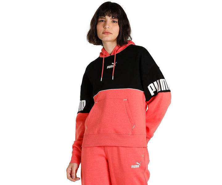 PUMA Damen Power Colorblock Hoodie FL Sweatshirt XS Lachsfarben, XS Lachsfarben