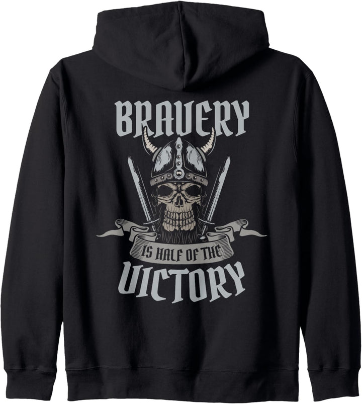 Bravery Is Half Of The Victory Viking Wikinger Spruch Kapuzenjacke