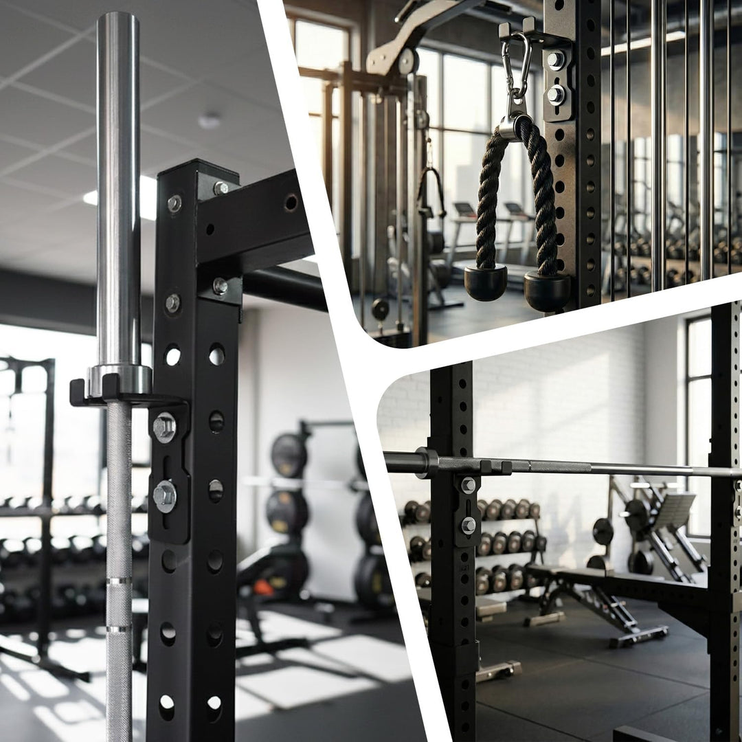 J Bryant Universeller Rack-montierter Langhantelhalter, passend für 2x2 / 2x3 / 3x3 Power Racks, kom