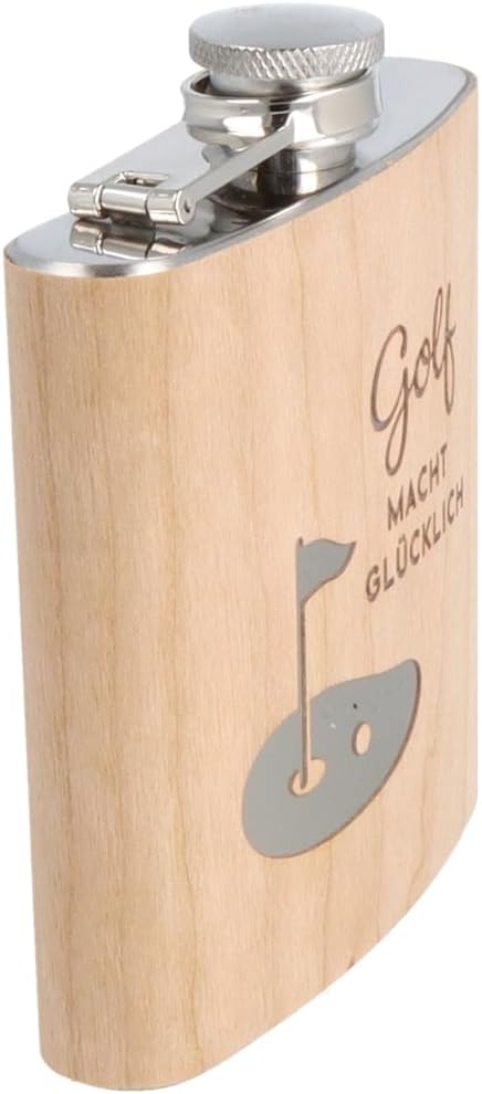 Spruchreif | Flachmann aus Edelstahl mit Gravur | Flachmann aus Holz | Outdoor Geschenk | Geschenkid