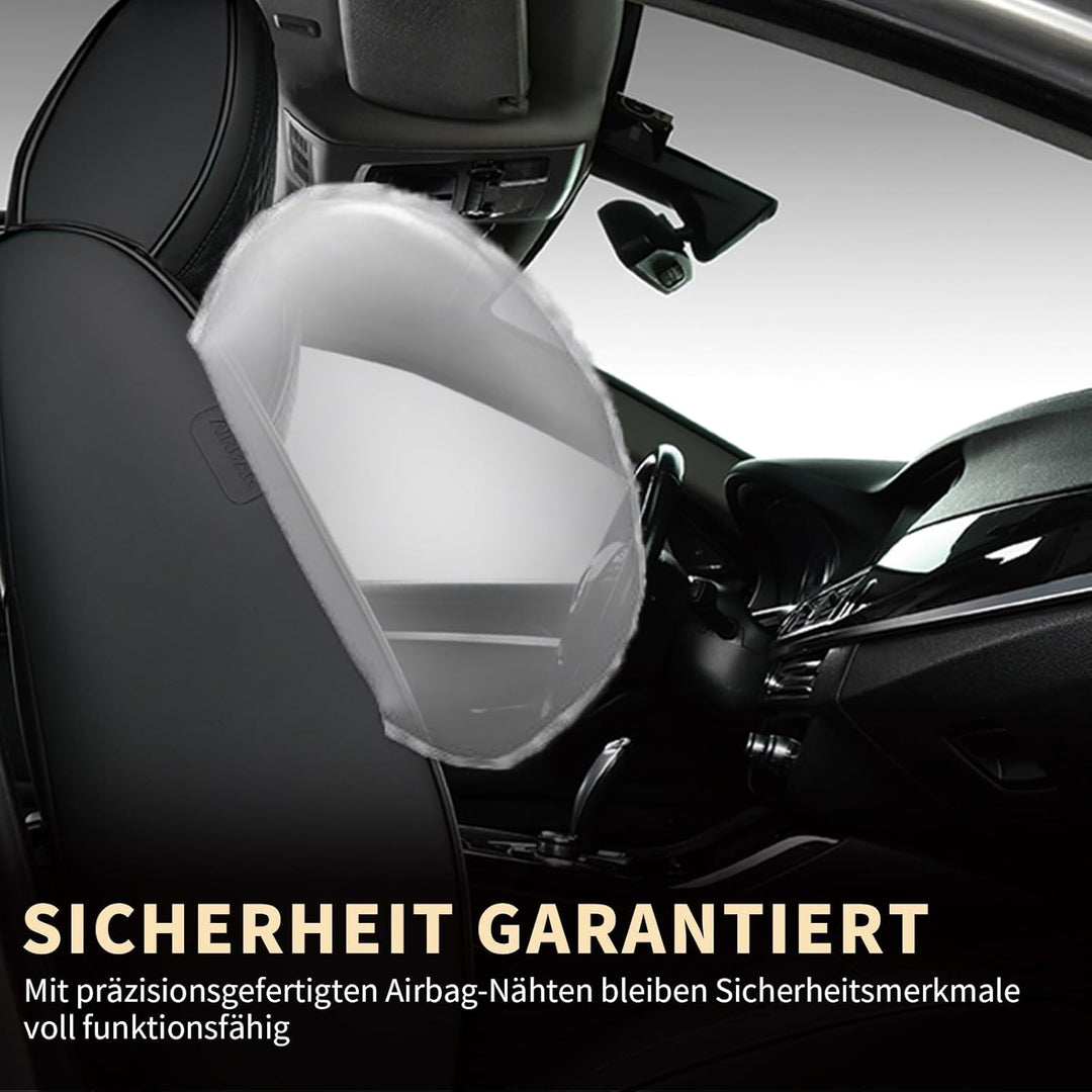 FLORICH Autositzbezüge Kunstleder, Vorder- und Rücksitzbezüge, 5 Stück, komplettes Set, universell p