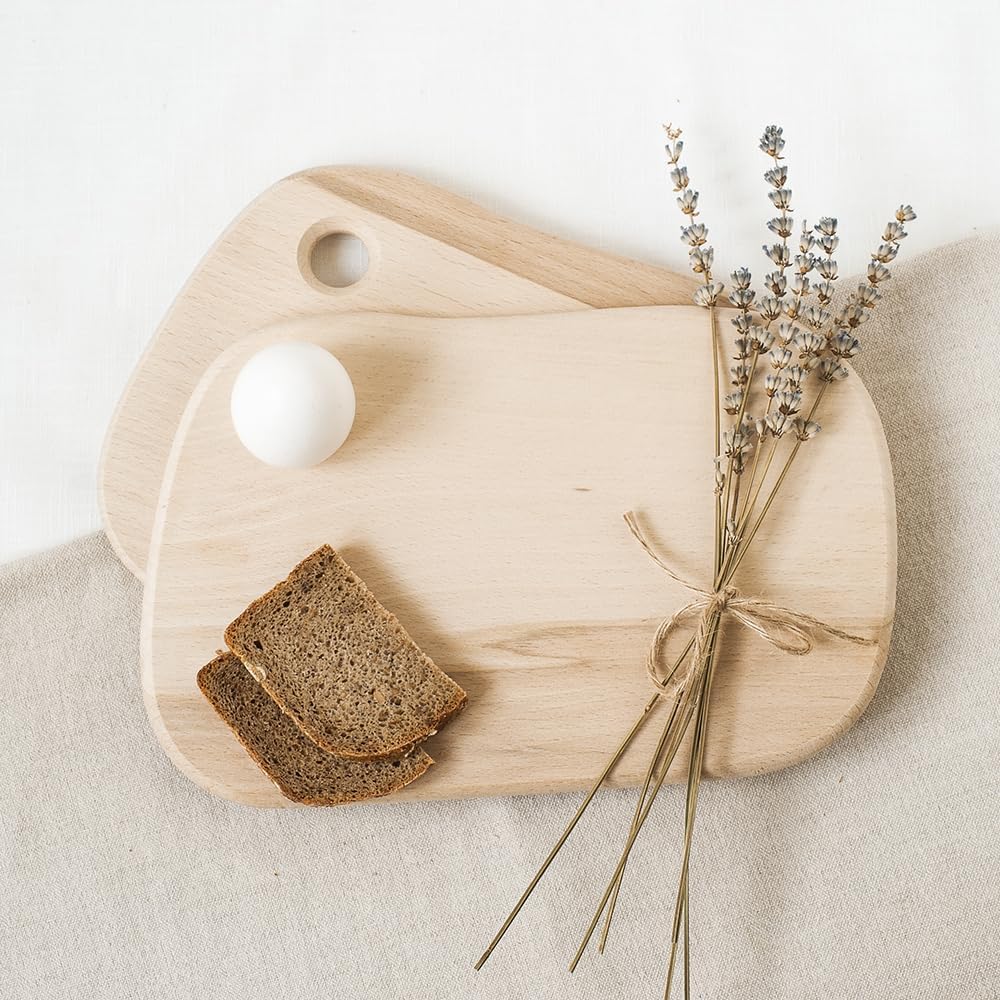 HOFMEISTER® Frühstücksbrett Kernbuche mit Eiloch - Zweifarbiges Holzbrett für Frühstück, Brot & Snac