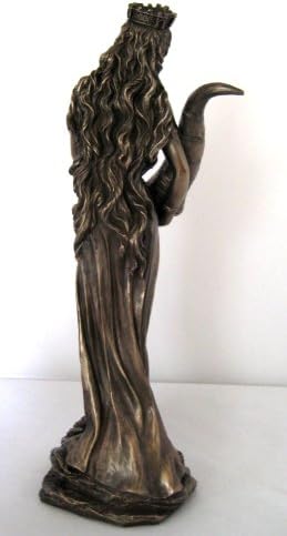 Römische Göttin Fortuna mit Füllhorn bronziert Figur Glück