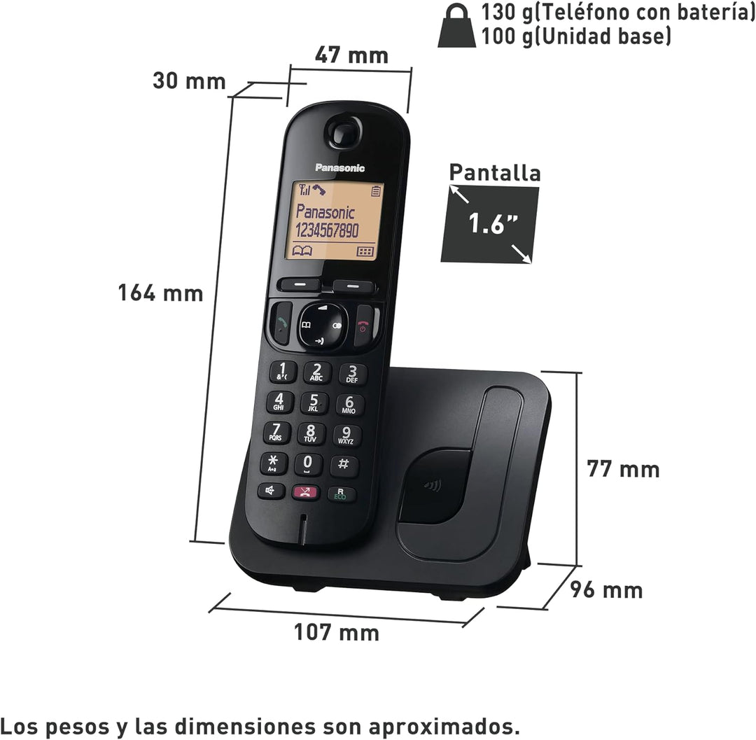 Panasonic Corp. KXTGC250SPB Telefon (1,6 Zoll), Schwarz