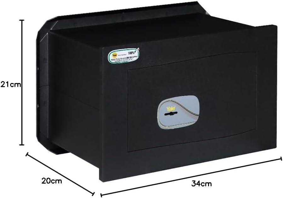 Yale Serie Y320 Wandtresor 320 Wall Safe ONLY Key Certified, Schwarz, XXS-340x210x200