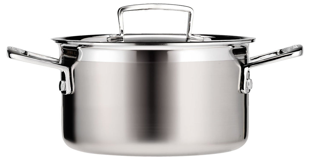 Le Creuset Bratentopf aus 3-ply Edelstahl, Ø 20 cm, Für alle Herdarten inkl. Induktion geeignet, Sil
