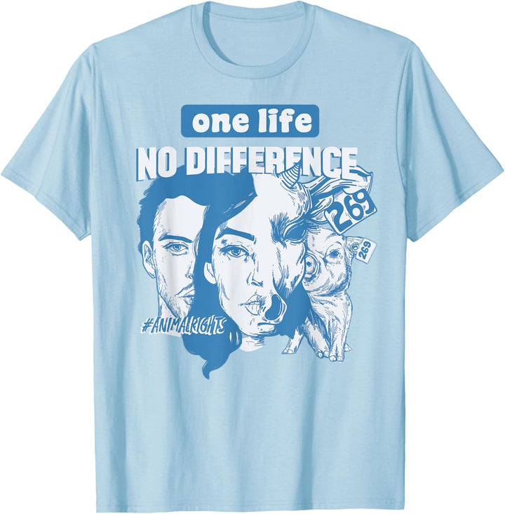 One Life Animal Rights Go Vegan Tierschutz T-Shirt