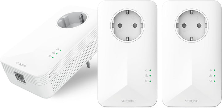STRONG Powerline 1000 Triple Pack, PowerLAN-Adapter Set mit 3 Stück, 100 Mbit/s, Hochgeschwindigkeit