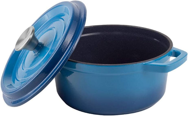 Vintage Cuisine Topf mit Deckel, emailliert, Gusseisen, 2,2 l, Blau