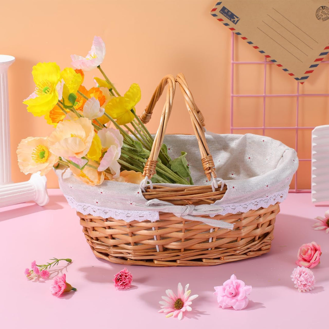 Toyvian Wickelkorb Für Blumenmädchen Handgewebter Storage Basket Für Hochzeiten Picknick Und Dekorat