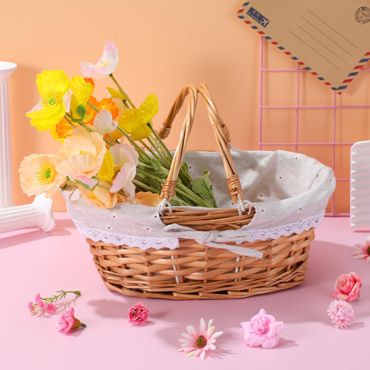 Toyvian Wickelkorb Für Blumenmädchen Handgewebter Storage Basket Für Hochzeiten Picknick Und Dekorat