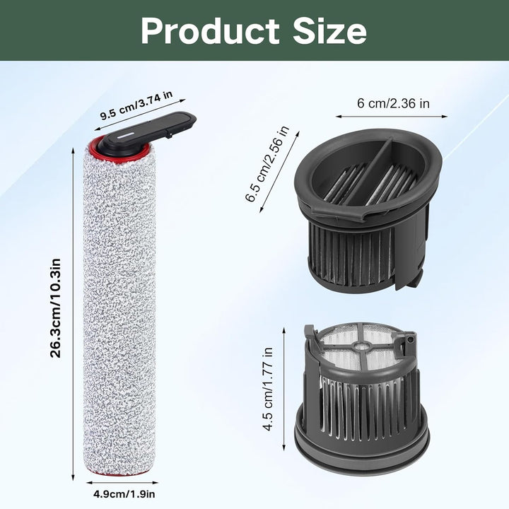 Bürstenrolle und Filter Zubehör für Mova X4 Pro/X4 Plus Nass- und Trockensauger Ersatzteile, 2 Bürst