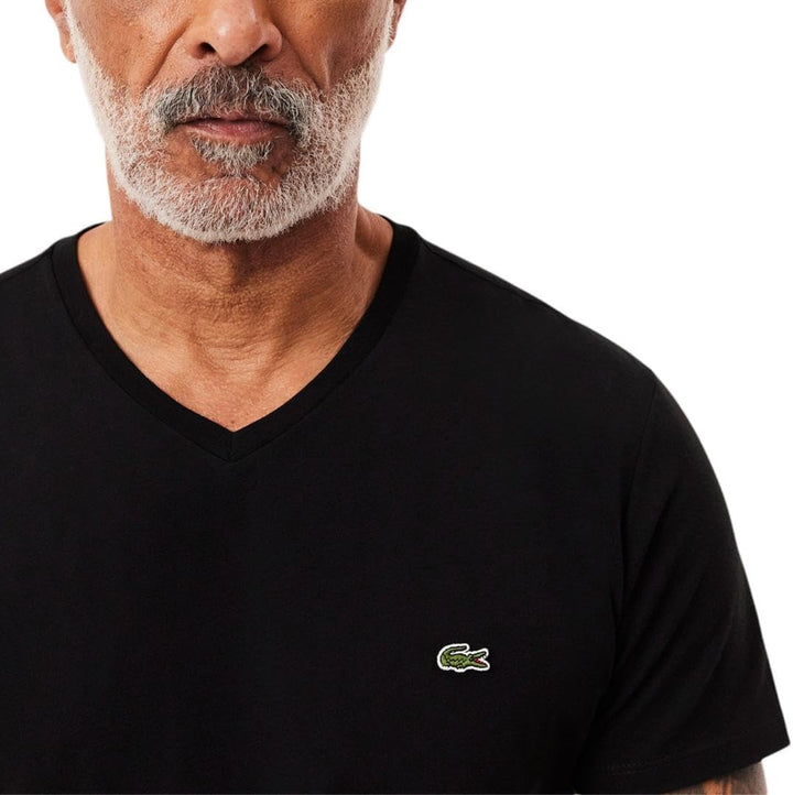 Lacoste Herren Long Sleeve V Neck T-Shirt T-Shirt (1er Pack) XS Schwarz, XS Schwarz
